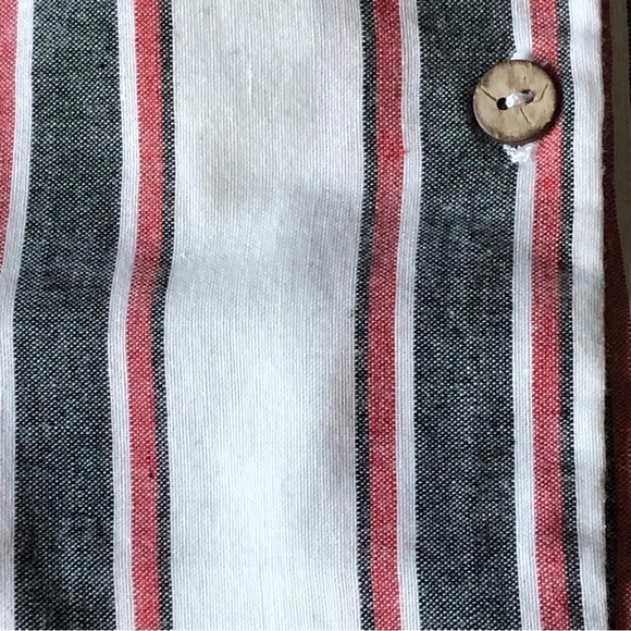 Haute Monde NWT Short Sleeve Striped Tie Top Size Medium - Picture 3 of 10